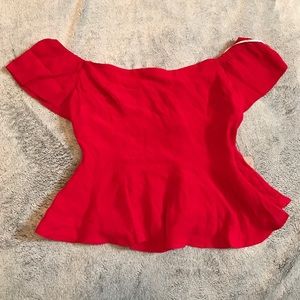 Red Cold shoulder Top